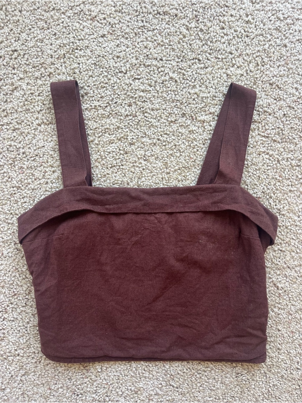Abercrombie Linen Square-Neck Crop Tank Top